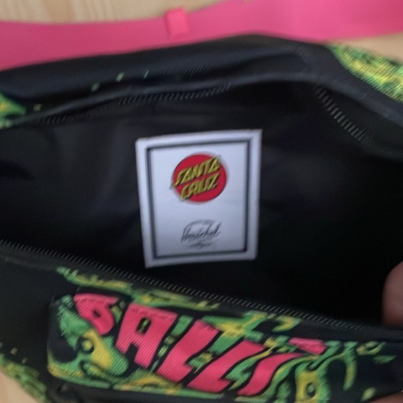 Herschel supply co. X Santa Cruz slime balls green, pink belt bag, fanny pack - Picture 8 of 16